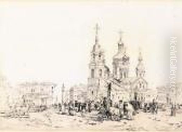 The Church Of The Assumption Of The Blessed Virgin On Sennaya Oil Painting by Felix Ziem