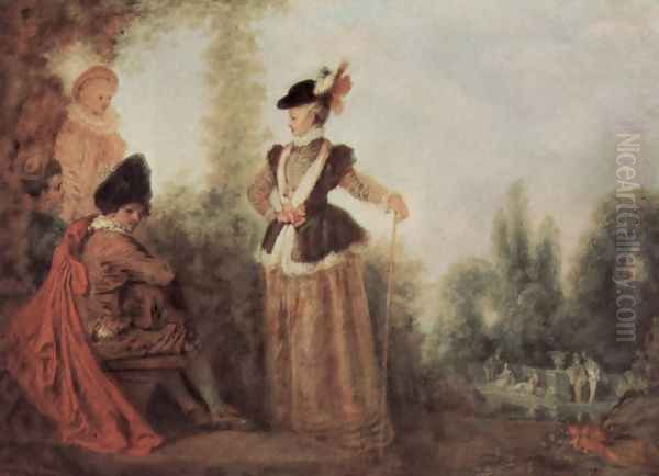 The adventuress Oil Painting by Jean-Antoine Watteau