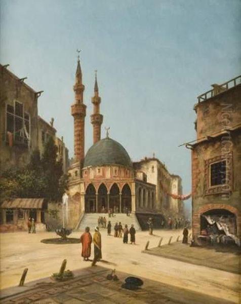 Mosquee A Istanbul Oil Painting by Richard Karlovich Zommer