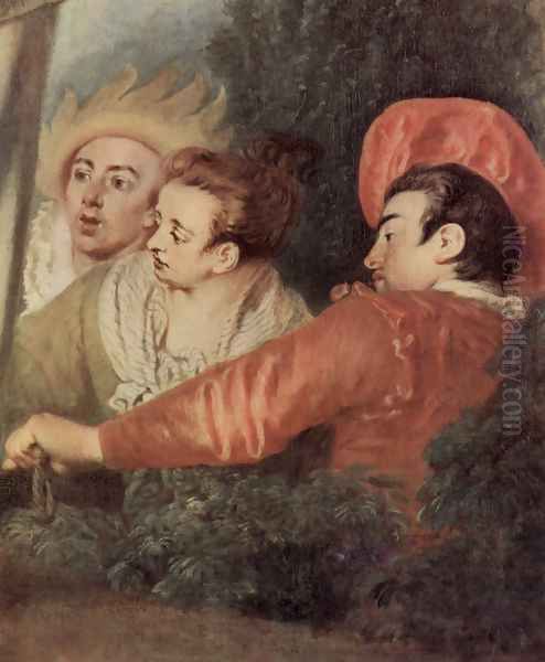 Gilles (detail) Oil Painting by Jean-Antoine Watteau