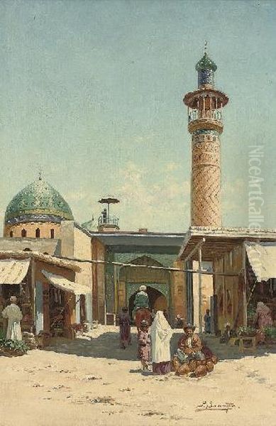 The Market At Samarkand Oil Painting by Richard Karlovich Zommer