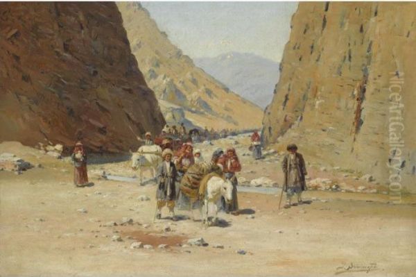 Gateway To The Caucasus Oil Painting by Richard Karlovich Zommer