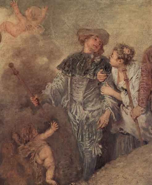 The Embarkation of Cythera (detail 4) Oil Painting by Jean-Antoine Watteau