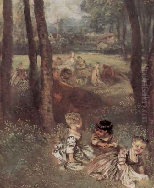 Les Champs Élyssées (detail 3) Oil Painting by Jean-Antoine Watteau