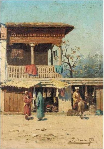 Street Traders In Samarkand Oil Painting by Richard Karlovich Zommer