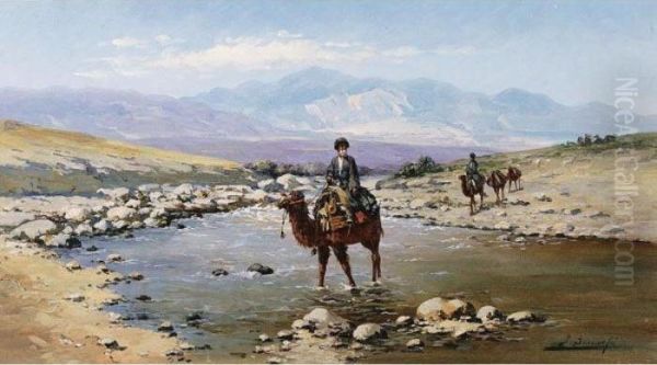 Dromedary Caravan Oil Painting by Richard Karlovich Zommer