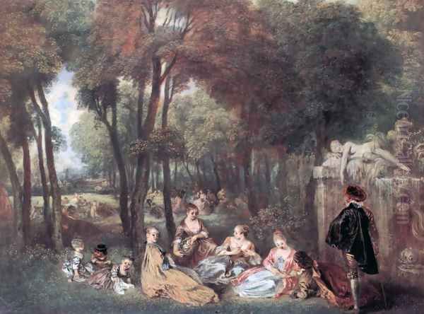 The Champs of Élyssées Oil Painting by Jean-Antoine Watteau