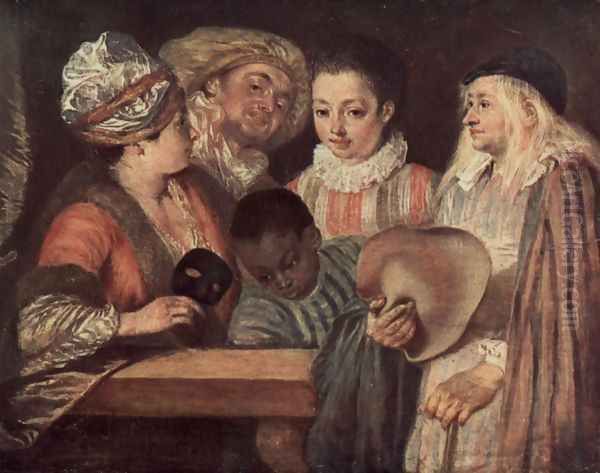 Maskerade Oil Painting by Jean-Antoine Watteau