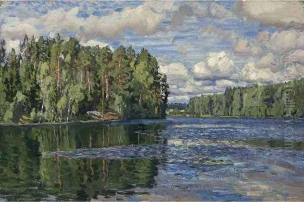 Lake Moldino Oil Painting by Stanislaw Zukowski