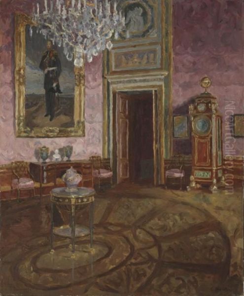 A Russian Interior Oil Painting by Stanislaw Zukowski