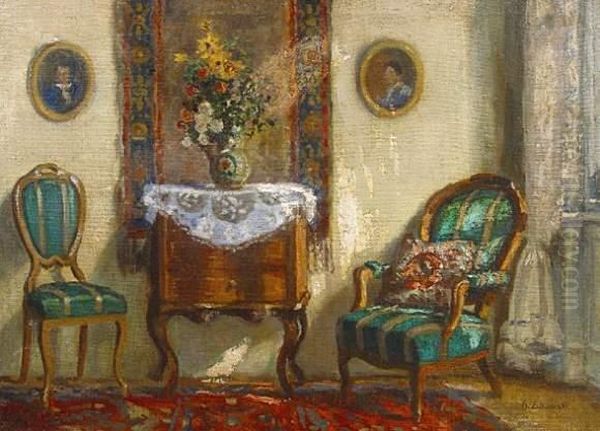 Scene D'interieur Oil Painting by Stanislaw Zukowski