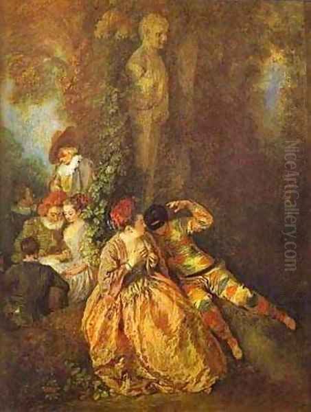 Voulez Vous Triompher Des Belles 1716 Oil Painting by Jean-Antoine Watteau