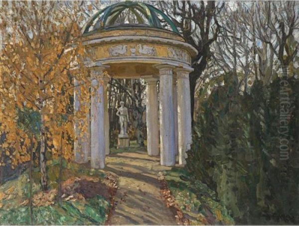 Autumn In Naidionov Park, Moscow Oil Painting by Stanislaw Zukowski