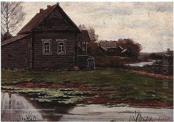 At The Dacha Oil Painting by Stanislaw Zukowski