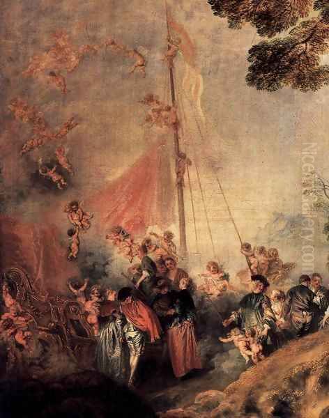 Pilgrimage to Cythera (detail) Oil Painting by Jean-Antoine Watteau