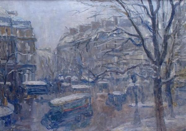 Paris, Carrefour Anime Oil Painting by Louis Abel-Truchet