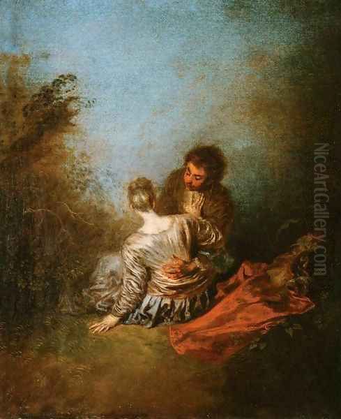 The Blunder Oil Painting by Jean-Antoine Watteau