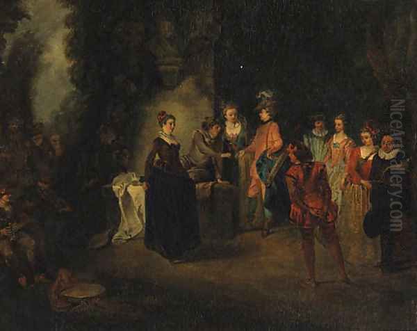 A Fete Champetre Oil Painting by Jean-Antoine Watteau