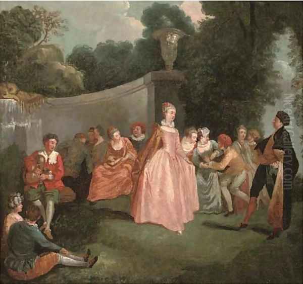 Les fete venitiennes Oil Painting by Jean-Antoine Watteau