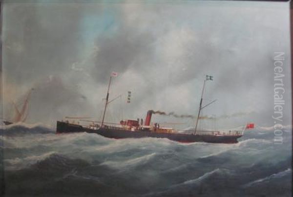 The Steamer Kilmorack Oil Painting by Victor Adam