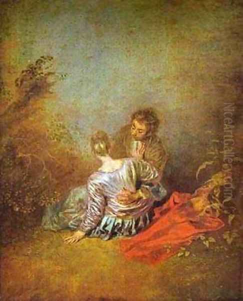 Le Faux Pas (The Mistaken Advance) 1717 Oil Painting by Jean-Antoine Watteau