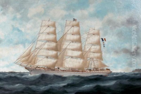 Le Duguay-trouin Oil Painting by Marie-Edouard Adam Of Le Havre