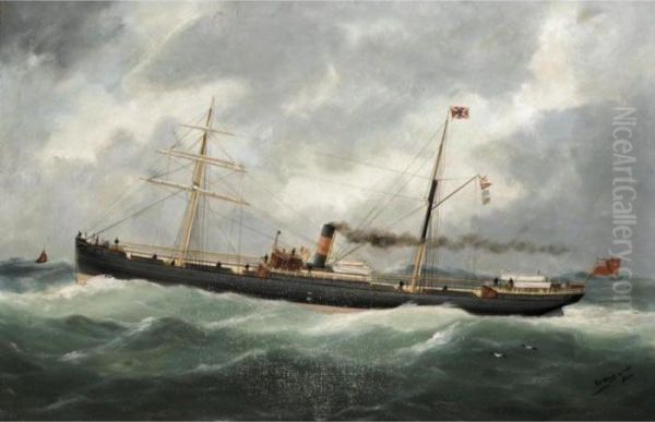 The 'bessie Morris' Oil Painting by Marie-Edouard Adam Of Le Havre