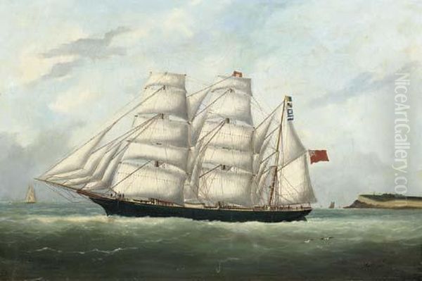 The Cerastes Off A Point Of Land Oil Painting by Marie-Edouard Adam Of Le Havre