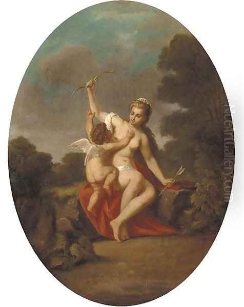 Venus disarming Cupid Oil Painting by Jean-Antoine Watteau