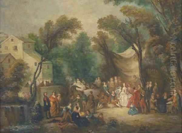 The garden party Oil Painting by Jean-Antoine Watteau