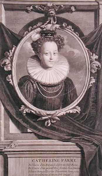 Portrait of Catherine Parr (1512-48) engraved by Vermeulen Oil Painting by Adriaen Van Der Werff