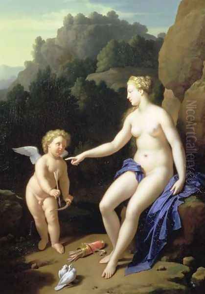 Venus and Cupid, 1716 Oil Painting by Adriaen Van Der Werff