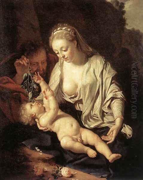 Holy Family 1714 Oil Painting by Adriaen Van Der Werff