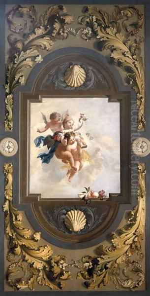 Four Putti, c. 1696 Oil Painting by Adriaen Van Der Werff