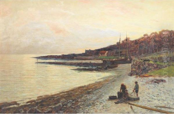 The Village Of Corrie-arran, Evening Oil Painting by John Miller, Sir Adye