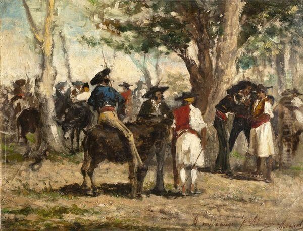 Marche Aux Chevaux Oil Painting by Joaquin Agrasot y Juan