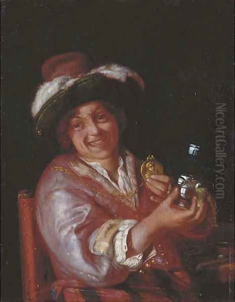 A self-portrait as a Merry Toper Oil Painting by Adriaen Van Der Werff