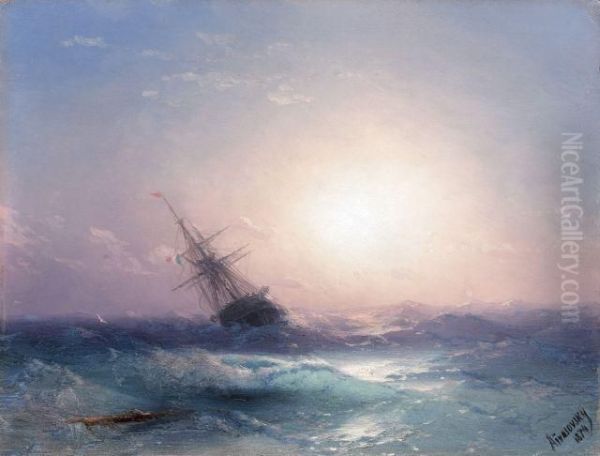 Voilier Au Soleil Couchant Oil Painting by Ivan Konstantinovich Aivazovsky