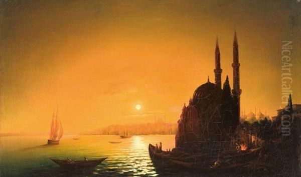 View Across The Bosphorus Oil Painting by Ivan Konstantinovich Aivazovsky