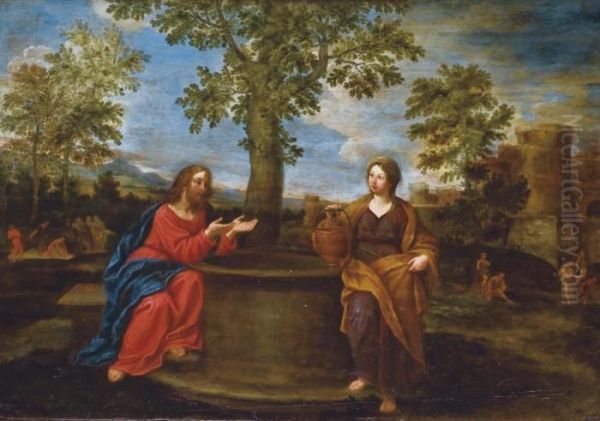 Le Christ Et La Samaritaine Oil Painting by Francesco Albani