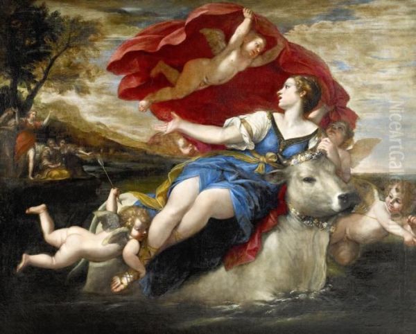 Europa Och Tjuren Oil Painting by Francesco Albani