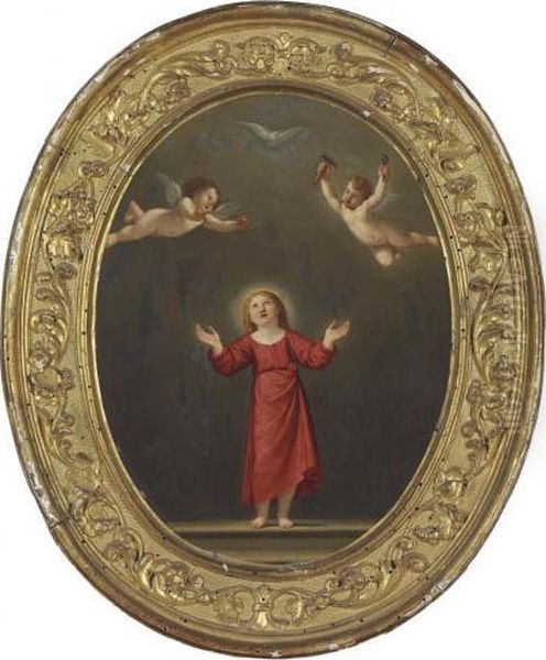 The Christ Child With The Holy Dove Oil Painting by Francesco Albani