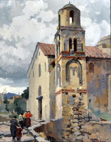 Chiesa In Ravello Oil Painting by Luca Albino