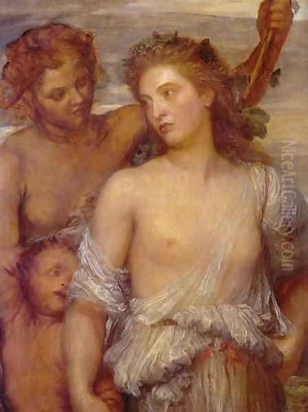 A Bacchante Oil Painting by George Frederick Watts