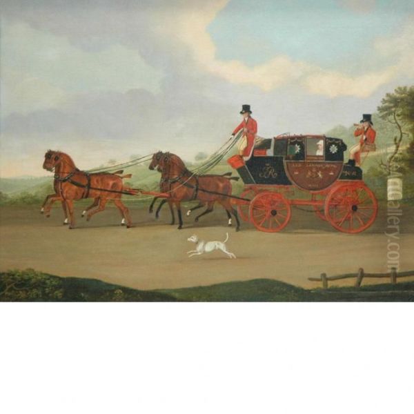 The London And Edinburgh Royal 
Mail, Passing The 101st Milestone From London, Between Stamford And 
Grantham Oil Painting by Henry Thomas Alken