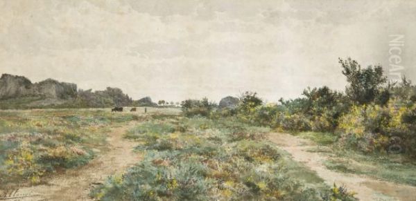 Vue De Plougastel, Bretagne Oil Painting by Auguste Allonge