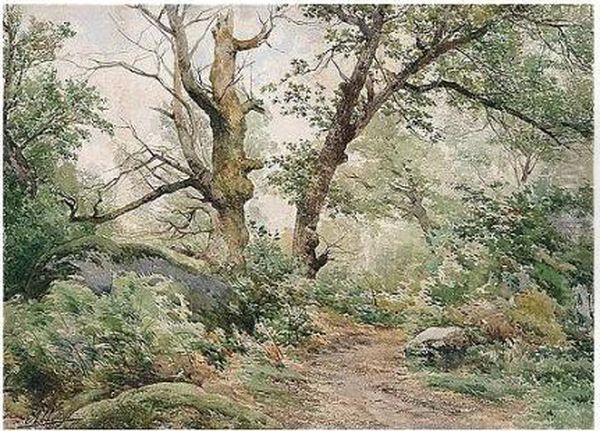 La Foret Oil Painting by Auguste Allonge