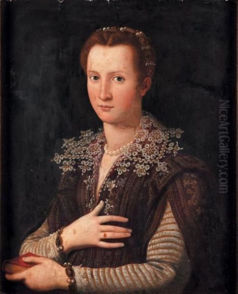 Portrait De Leonora De Medicis Oil Painting by Alessandro Allori