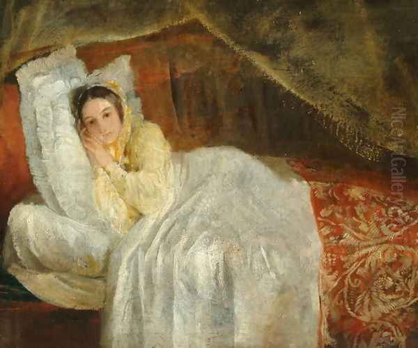 Lady on a day-bed, 1844 Oil Painting by George Frederick Watts