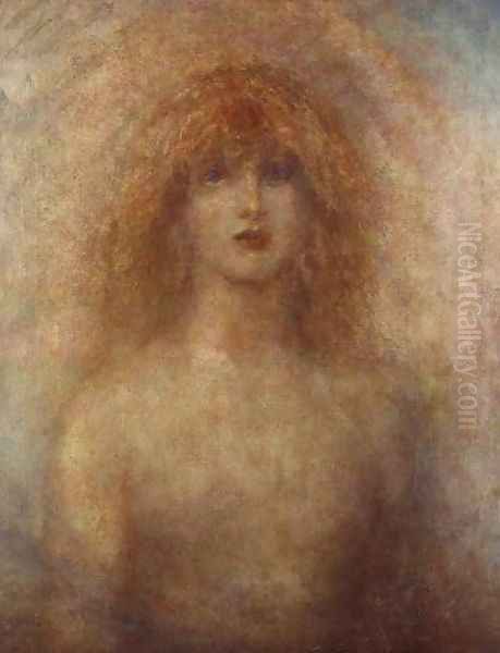 Uldra, The Scandinavian Spirit of the Rainbow in the Waterfall, 1884 Oil Painting by George Frederick Watts